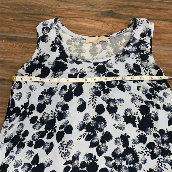 LOFT Women's Small Blue Flowy Floral Dress Tank - Picture 4 of 4